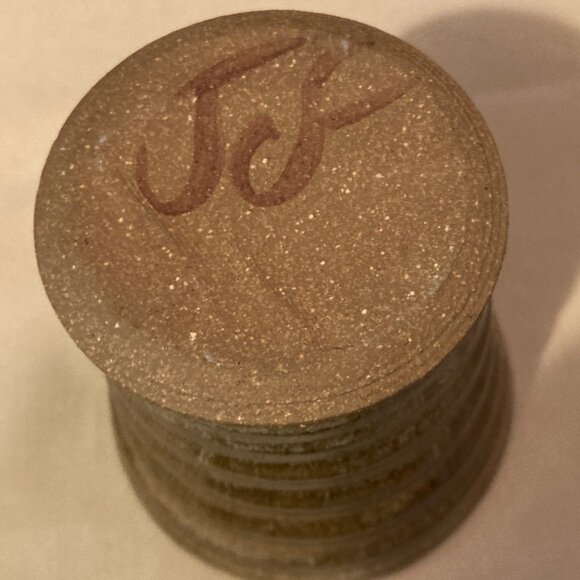 Handcrafted Artisan Pottery Vase/Cup-Swirled Design-Artist Signed-3" High-EUC - Picture 3 of 8